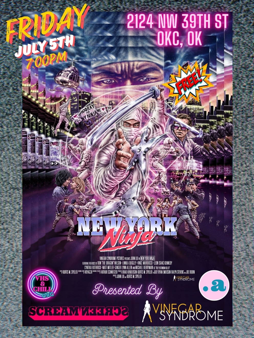 NEW YORK NINJA (2021) presented on VHS! At Point A Gallery, Oklahoma City 