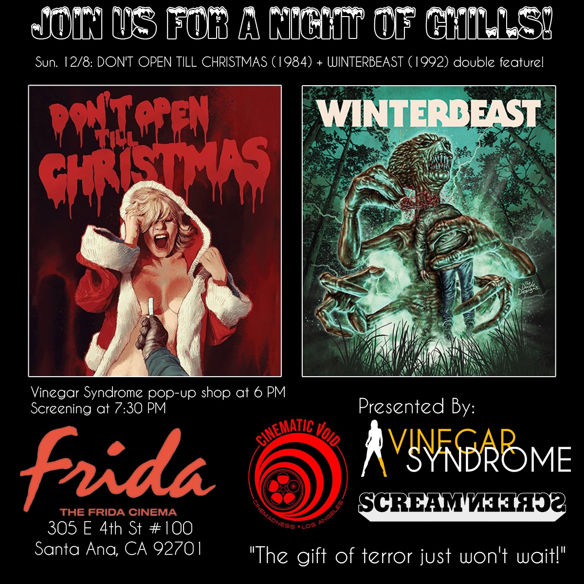 Night of Chills Double Feature! At the Frida Cinema, Santa Ana